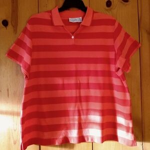 Basic Editions Plus Knit Striped Top